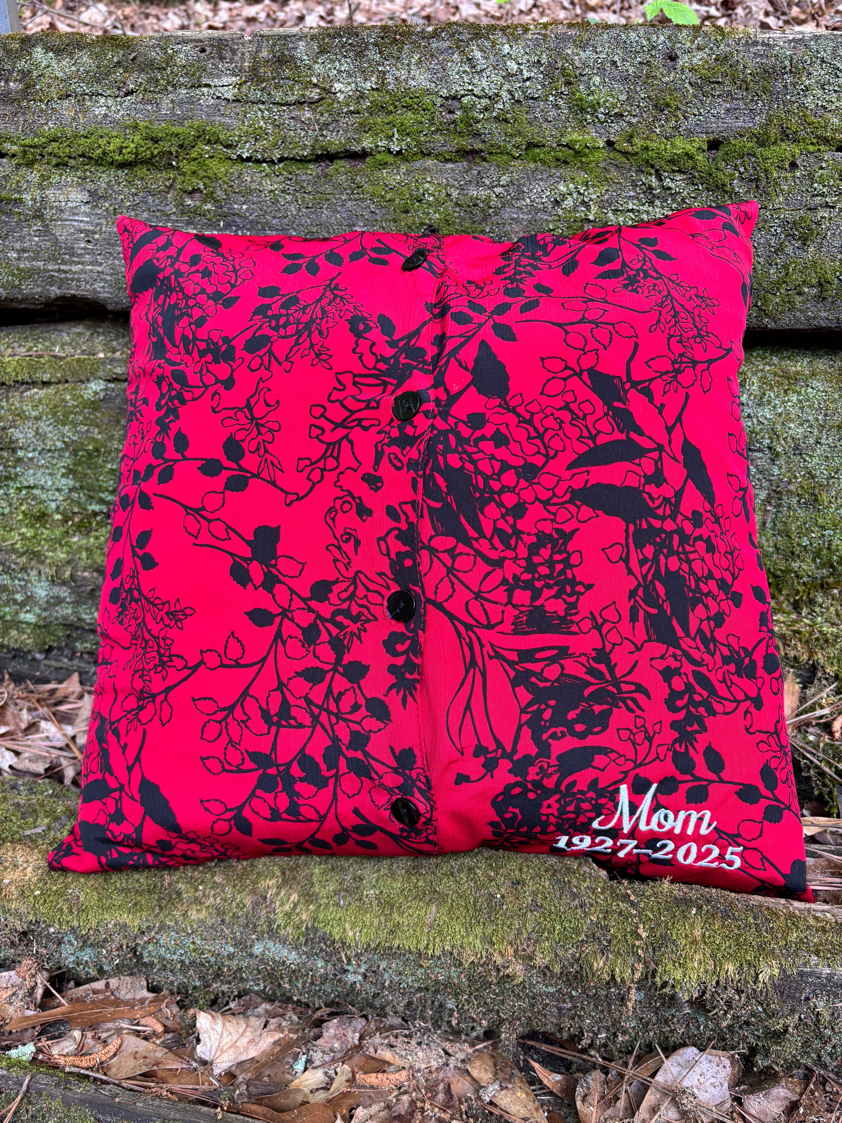 Handmade memory pillow keepsake