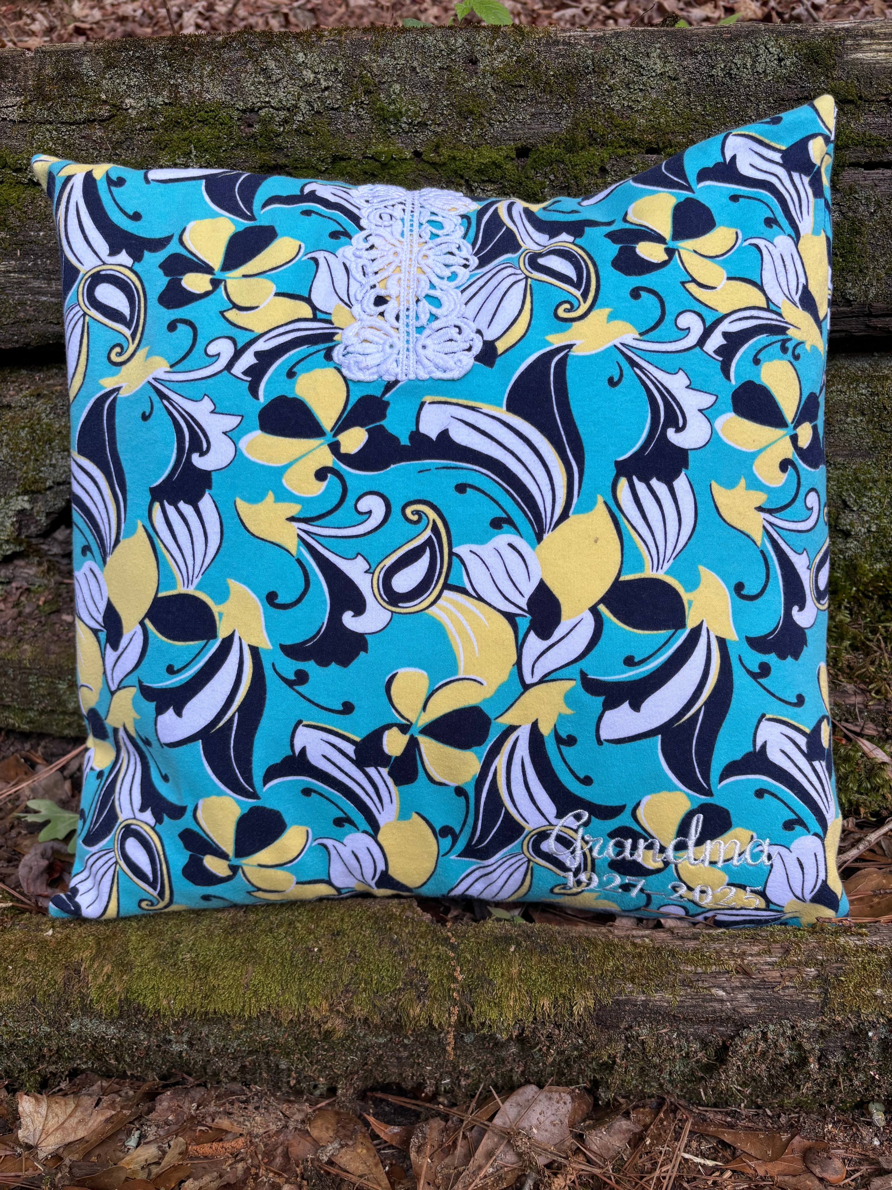 Handmade memory pillow keepsake
